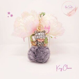 Keychain, Cute Monchichi, Pompon Ball